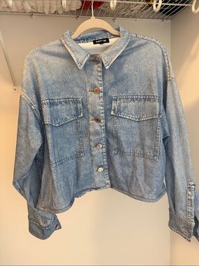 Cropped Jean Jacket Sweater